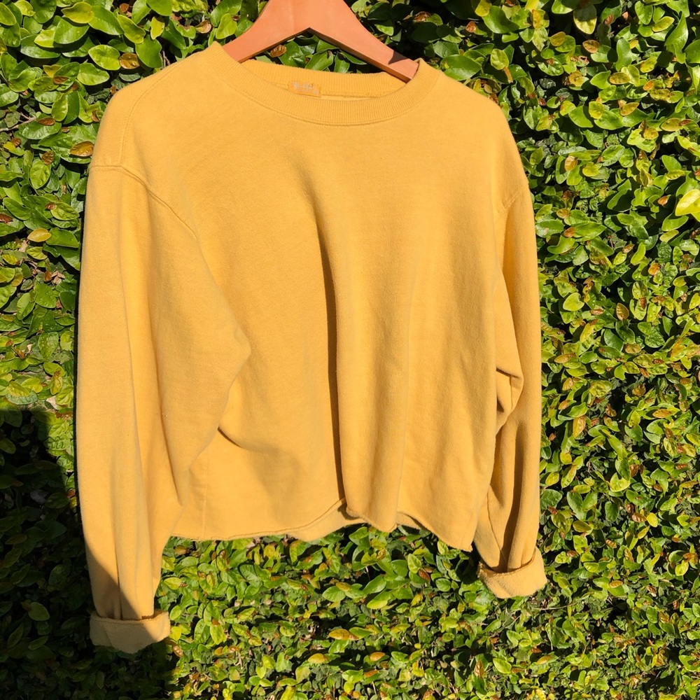 yellow cropped brandy crewneck